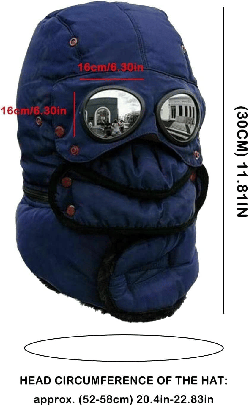 Windproof Winter Thermal Hat with Goggles