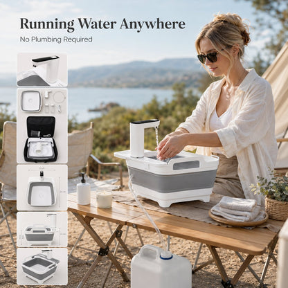 🏕️ Portable Camping Sink – Rechargeable Pump Outdoor Wash Station 💧
