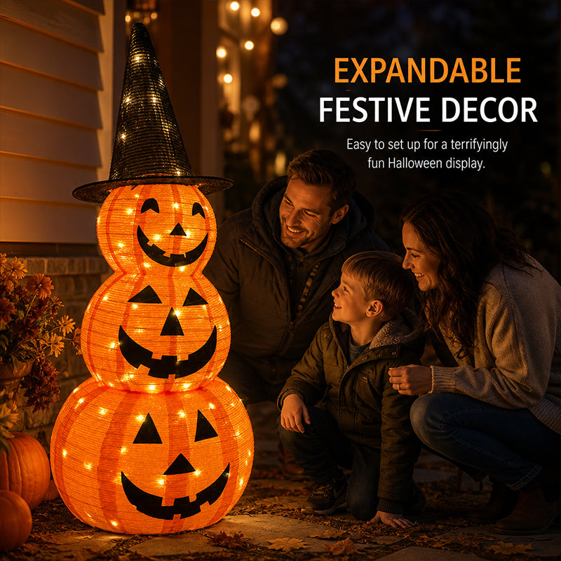 Halloween Light-Up Pumpkin Tower