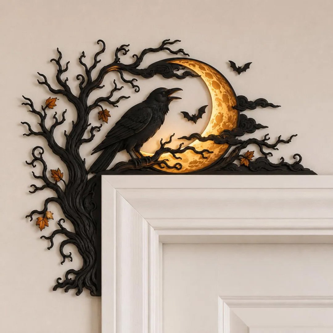 🐦‍⬛🌕 Raven Moon Halloween Corner Decor-49% OFF❗