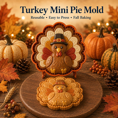 🍂 8-Design Fall Mini Pie Mold Collection | Reusable Embossed Molds for Shaping Detailed Owl, Fox, Turkey, Pumpkin, Acorn & More 🥧✨