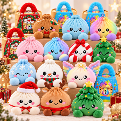 🎁Cute Plush Stuffed Dumpling Squishies with Steamer Box