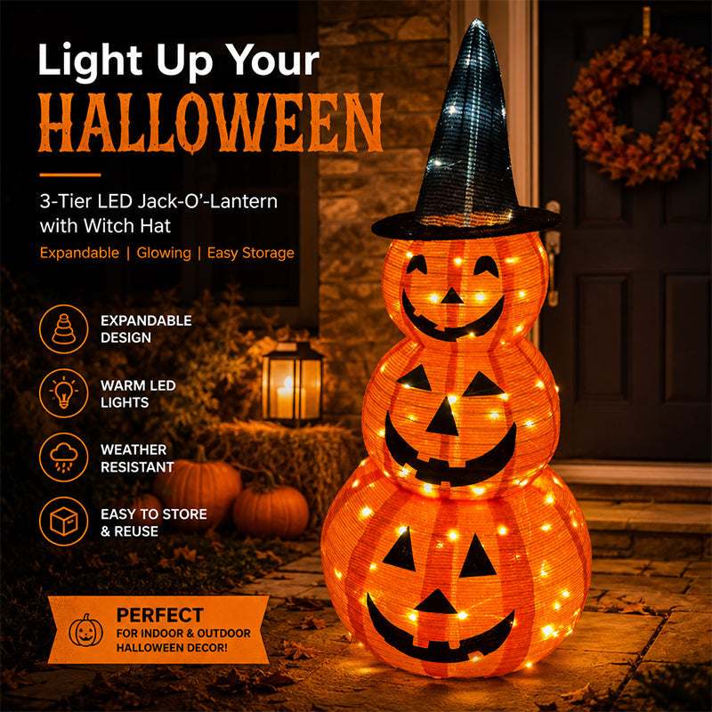 Halloween Light-Up Pumpkin Tower