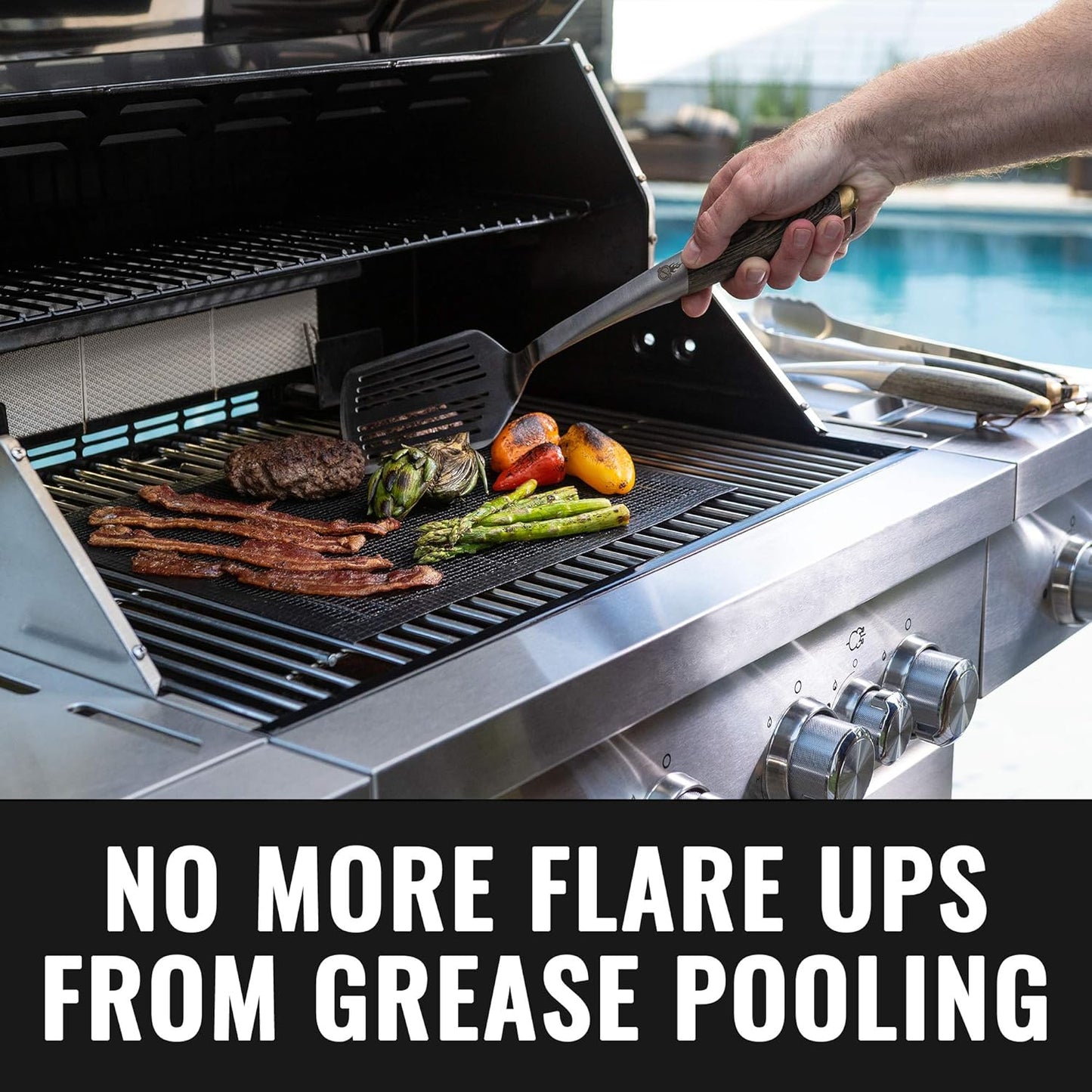 🏆50K+ SOLD! Almost Gone 🔥 Non-Stick Mesh Grill Mat 🍖 BBQ Made Easy
