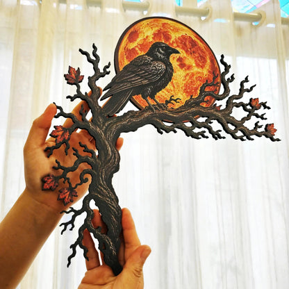 🐦‍⬛🌕 Raven Moon Halloween Corner Decor-49% OFF❗
