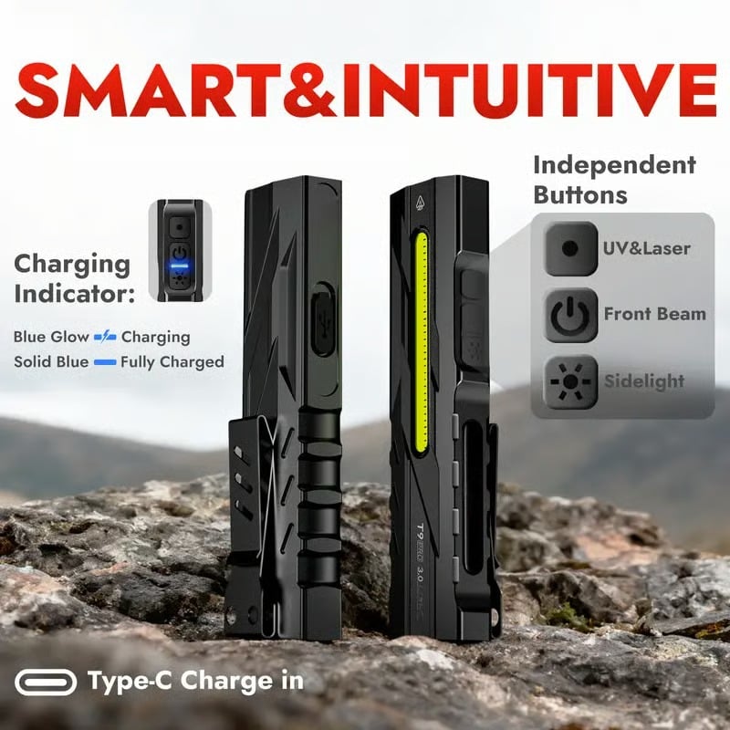 🔦 T9 PRO EDC Flashlight