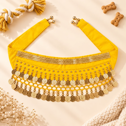 Pet Belly Dancing Hip Scarf & Coin Skirt for Dogs