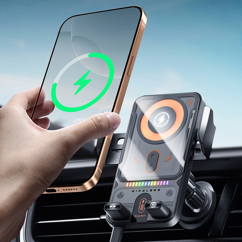 ✨2-in-1 Smart Car Phone Holder With Swivel Function And Wireless Charger