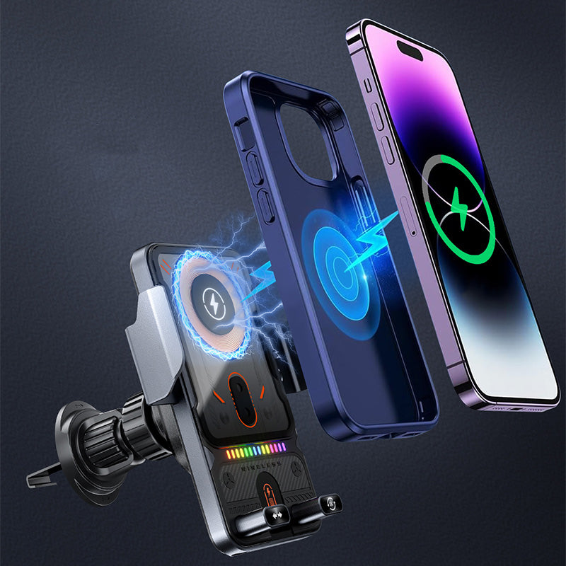 ✨2-in-1 Smart Car Phone Holder With Swivel Function And Wireless Charger