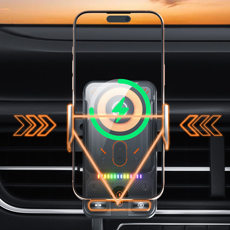 ✨2-in-1 Smart Car Phone Holder With Swivel Function And Wireless Charger